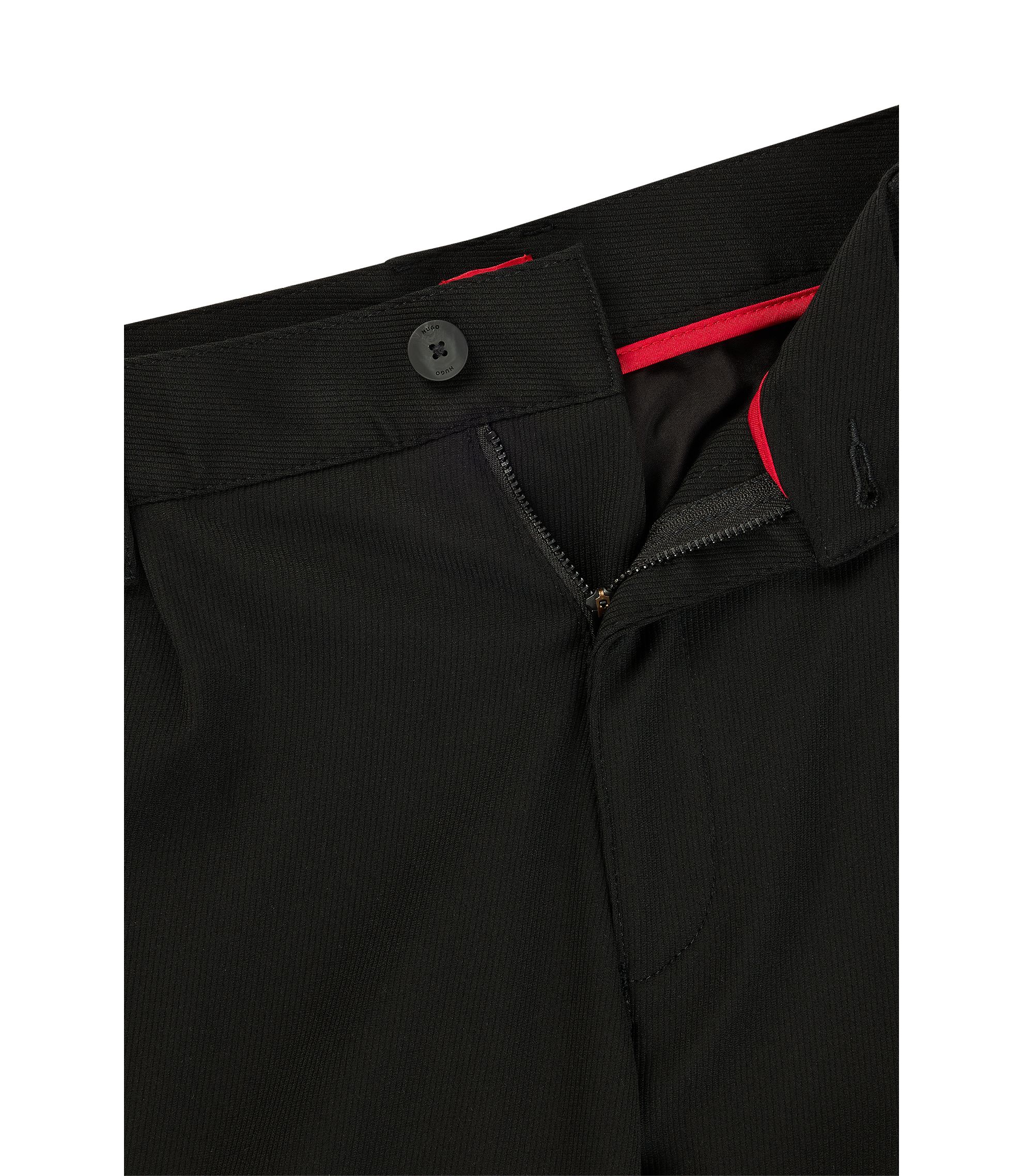 HUGO - Slim-fit trousers in stretch gabardine - Black HUGO - Slim-fit trousers in stretch gabardine - Black
