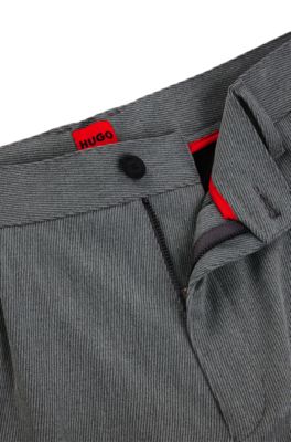 Slim-fit trousers in stretch material, Light Grey