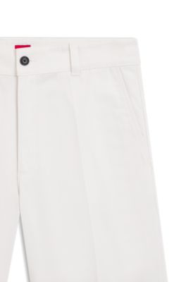 Regular-fit shorts with slim leg and buttoned pockets, White