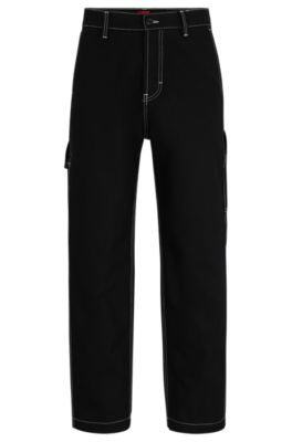 HUGO - Regular-fit trousers in heavyweight cotton