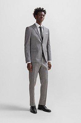 BOSS - Drawstring trousers in virgin-wool serge