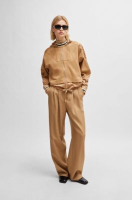 Hybrid jacket with monogram patches, Beige