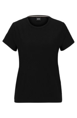 HUGO BOSS T-SHIRT WITH 3D-STRUCTURED KNITTED MONOGRAMS