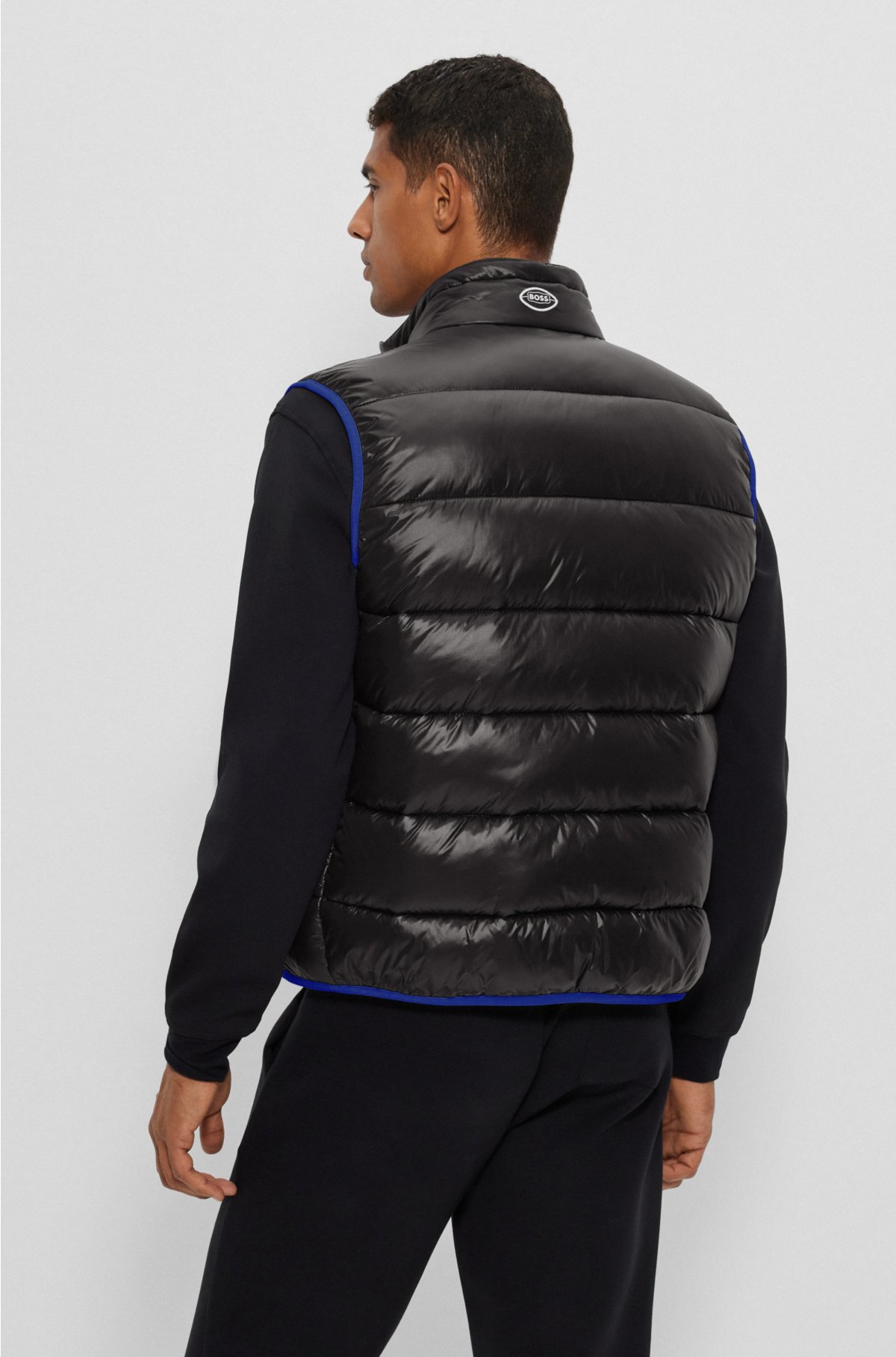  BOSS x NFL water-repellent padded gilet with collaborative branding, Giants
