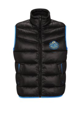 Hugo Boss Boss X Nfl Water-repellent Padded Gilet With Collaborative Branding In Rams