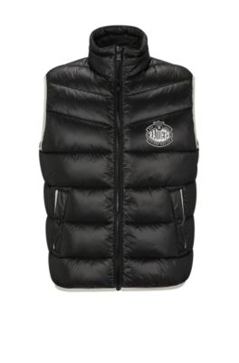 Shop Hugo Boss Boss X Nfl Water-repellent Padded Gilet With Collaborative Branding In Raiders