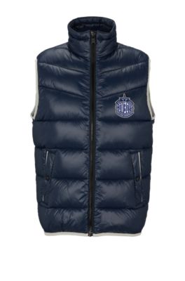 Shop Hugo Boss Boss X Nfl Water-repellent Padded Gilet With Collaborative Branding In Cowboys