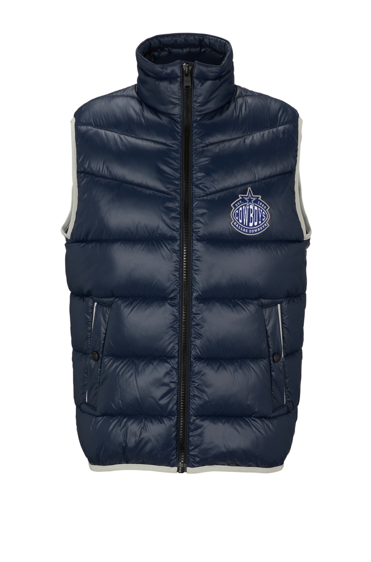  BOSS x NFL water-repellent padded gilet with collaborative branding, Cowboys