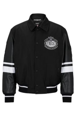 Men's Boss x NFL Water-Repellent Bomber Jacket - Raiders Black - Size Large