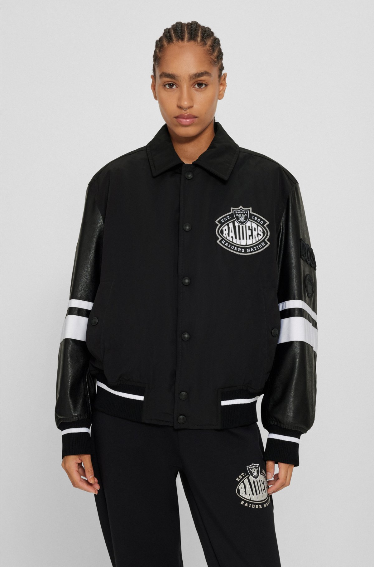 BOSS - BOSS x NFL water-repellent bomber jacket with collaborative branding