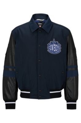 Shop Hugo Boss Boss X Nfl Water-repellent Bomber Jacket With Collaborative Branding In Cowboys