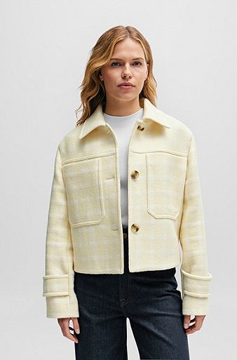 Relaxed-fit jacket in Italian checked cloth, Patterned