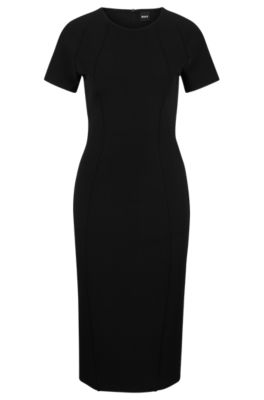 Hugo Boss Boss Dakela Ruched Sheath Dress In Black