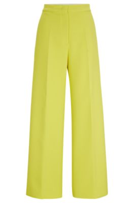 Wide-leg trousers in a cotton blend, Yellow