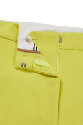 Wide-leg trousers in a cotton blend, Yellow