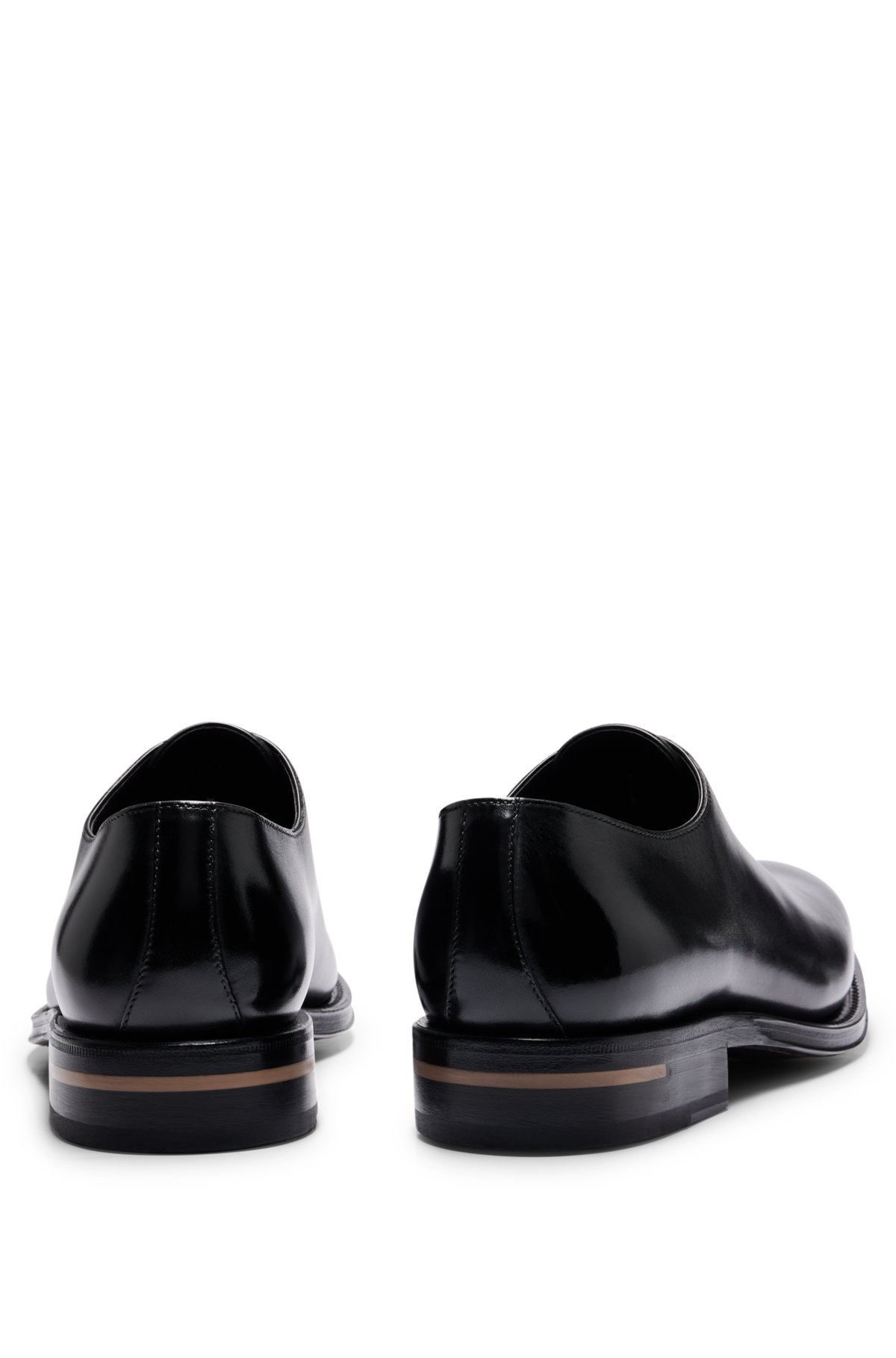 BOSS - Zapatos Oxford de piel con efecto bruñido