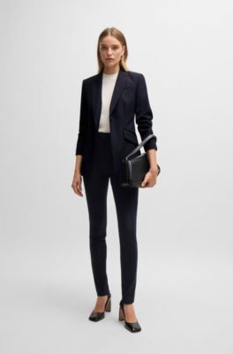 Extra-slim-fit trousers in quick-dry stretch cloth, Dark Blue