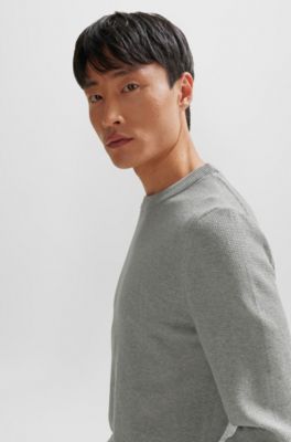 Jersey de algod&oacute;n con microestructura, Plata