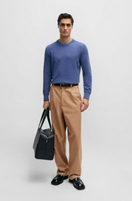 Jersey de algod&oacute;n con microestructura, Celeste