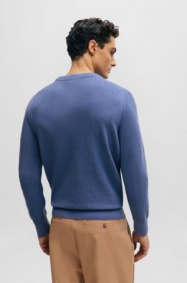 Jersey de algod&oacute;n con microestructura, Celeste