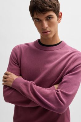 Jersey de algod&oacute;n con microestructura, Lila