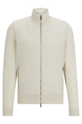 BOSS Porsche x BOSS mixed material jacket with special branding White