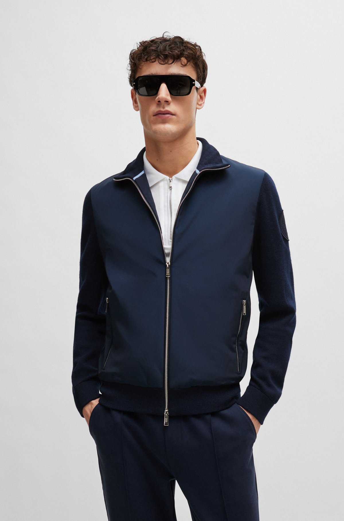BOSS - Porsche x BOSS mixed-material jacket with special BOSS - Porsche x BOSS mixed-material jacket with special