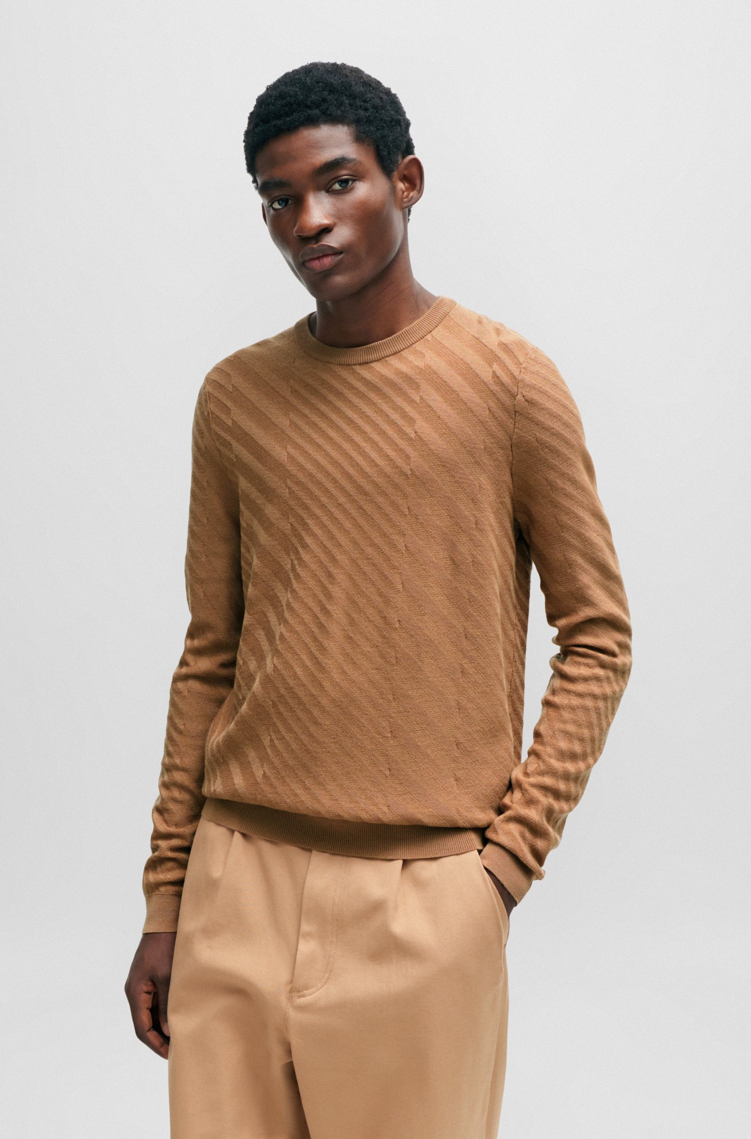 Graphic-jacquard sweater a virgin-wool blend