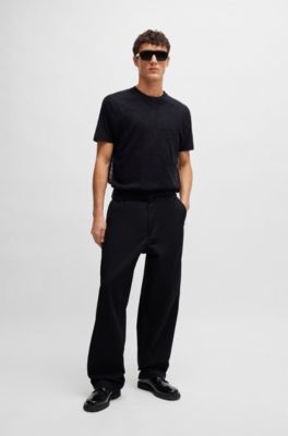 Regular-fit sleeveless sweater in a translucent knit, Black