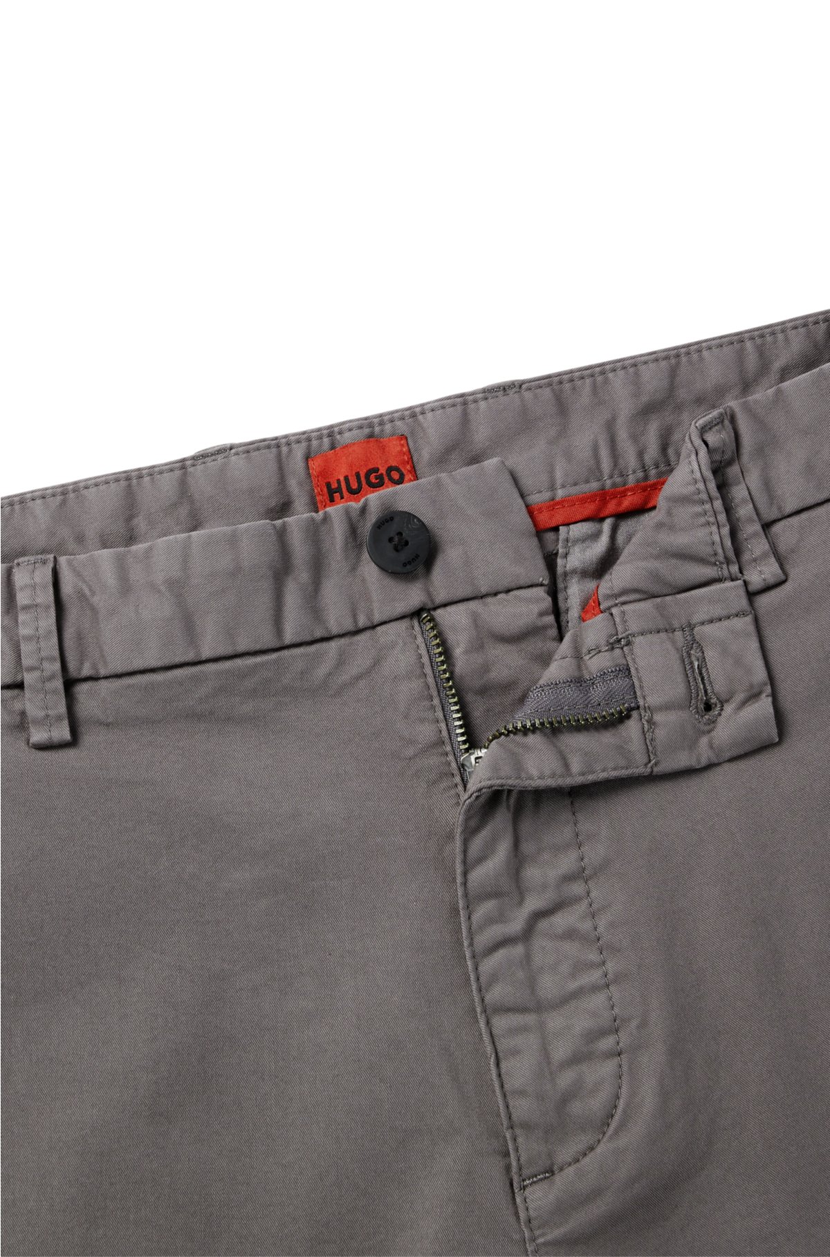 Slim-fit trousers in stretch-cotton gabardine, Dark Grey