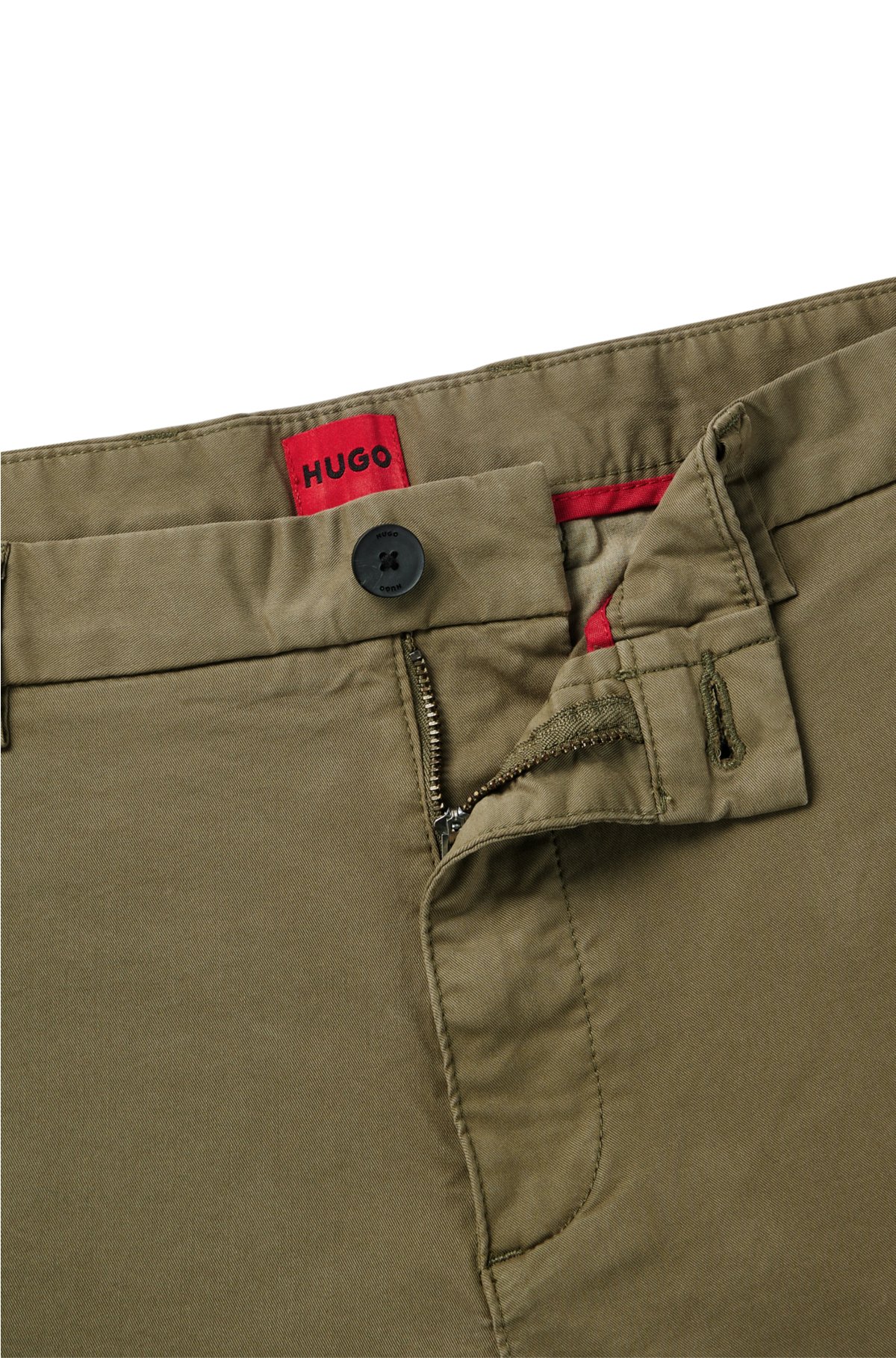 Slim-fit trousers in stretch-cotton gabardine, Light Green