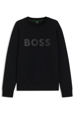 Sudadera de algod&oacute;n el&aacute;stico con logo tipo s&aacute;ndwich, Negro