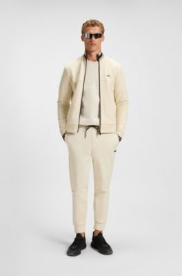 Sweat en coton stretch &agrave; logo en relief, Blanc