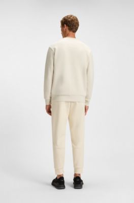 Sandwich-logo sweatshirt in stretch cotton, White