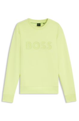 Sandwich-logo sweatshirt in stretch cotton, Light Green