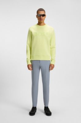 Sandwich-logo sweatshirt in stretch cotton, Light Green