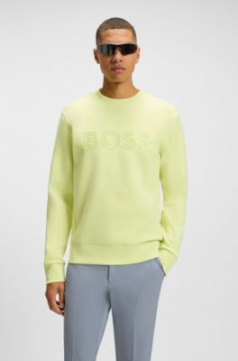 Sandwich-logo sweatshirt in stretch cotton, Light Green