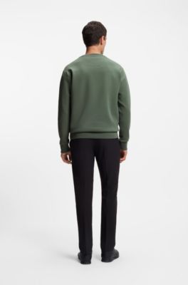 Sandwich-logo sweatshirt in stretch cotton, Light Green