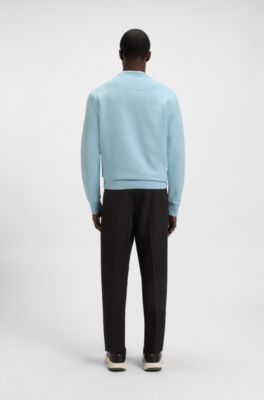 Sandwich-logo sweatshirt in stretch cotton, Light Blue