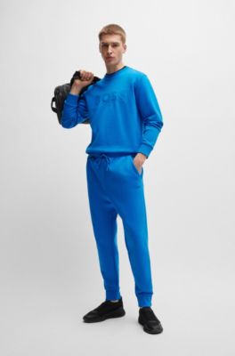 Sandwich-logo sweatshirt in stretch cotton, Light Blue