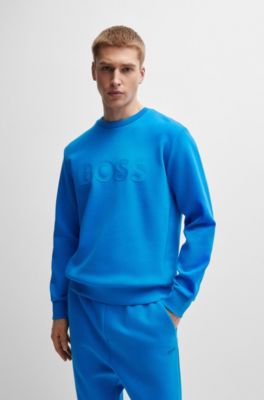 Sandwich-logo sweatshirt in stretch cotton, Light Blue