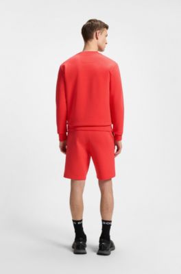 Sandwich-logo sweatshirt in stretch cotton, Light Red
