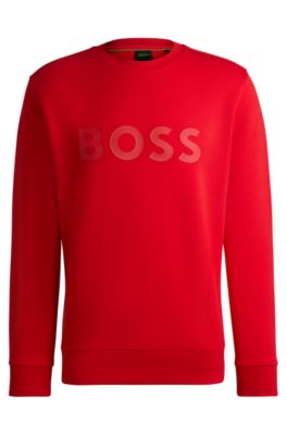 Sandwich-logo sweatshirt in stretch cotton, Light Red