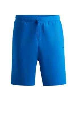 Stretch-cotton regular-fit shorts with sandwich logo, Light Blue