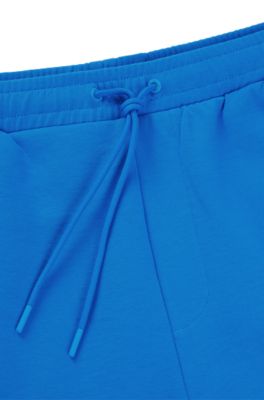 Stretch-cotton regular-fit shorts with sandwich logo, Light Blue