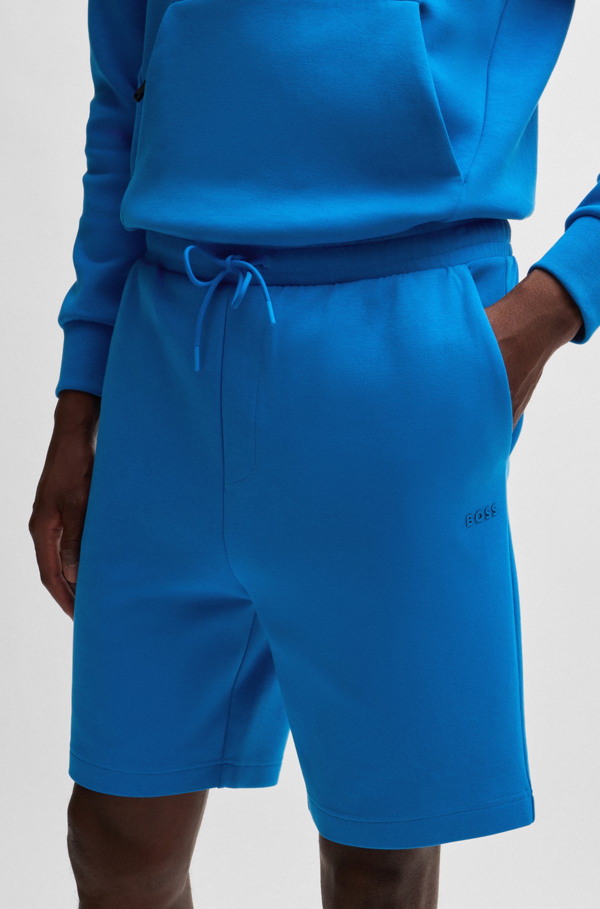 BOSS - Stretch-cotton regular-fit shorts with sandwich logo BOSS - Stretch-cotton regular-fit shorts with sandwich logo