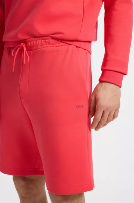 Stretch-cotton regular-fit shorts with sandwich logo