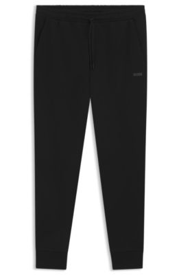 Shop Hugo Boss Stretch-cotton Tracksuit Bottoms With Logo Print In Black