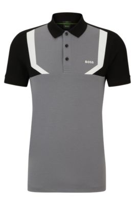 BOSS Slimfit polo shirt with colorblocking