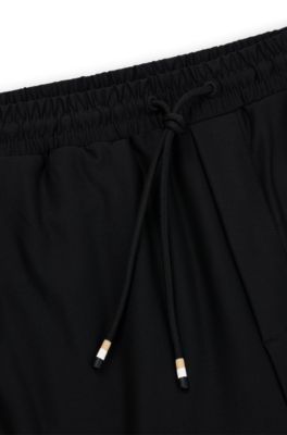 Pantalones de ch&aacute;ndal BOSS x Matteo Berrettini con cinta en contraste y detalles de la marca, Negro